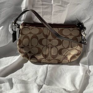 Coach Brown Signature Wristlet
